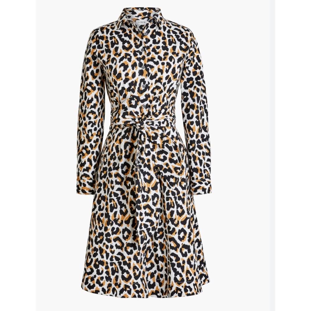 Jcrew factory poplin dress - Size 4 - Leopard print